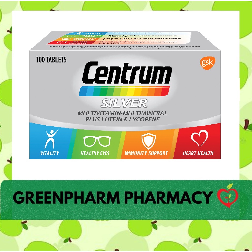 Centrum Silver Multivitamin+Multimineral Plus Lutein & lycopene 100's Shopee Malaysia