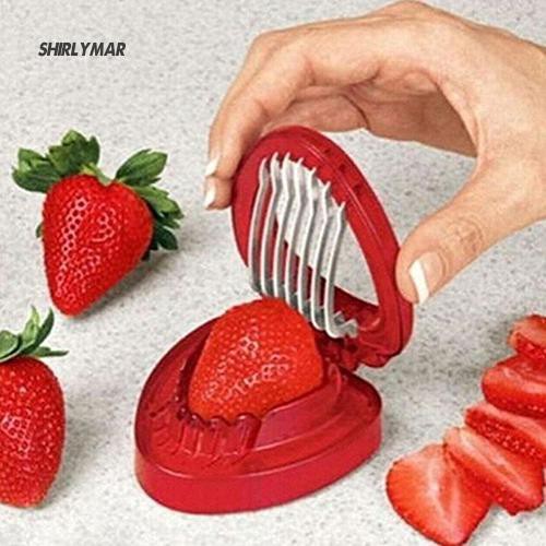 ஐSr Strawberry Slicer Chopper Cookings Supplies Fruit Carvings Salad Cutter