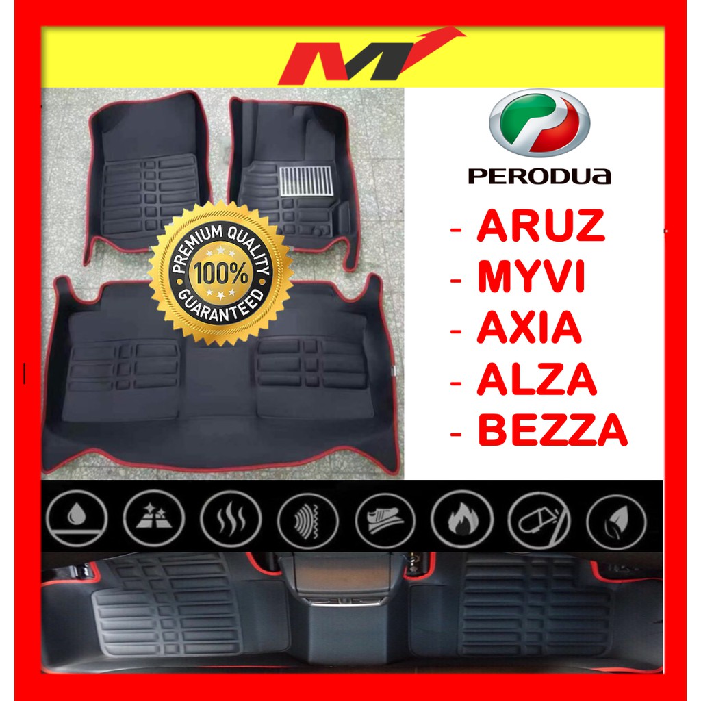Perodua 5D Car Floor Mat /Magic Mat/ Anti Slip Carpet Leather Carpet