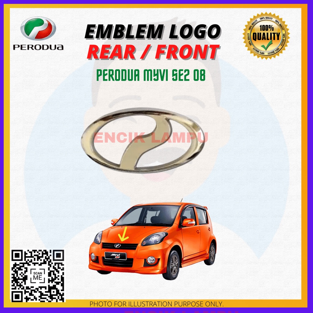 PERODUA MYVI SE2 EMBLEM LOGO ORNAMENT FRONT DEPAN 100% NEW BARU ...