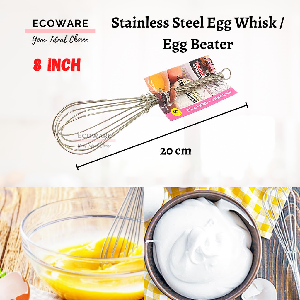 Stainless Steel Egg Beater (8inch/10inch) / Egg Whisk / Pemukul Telur