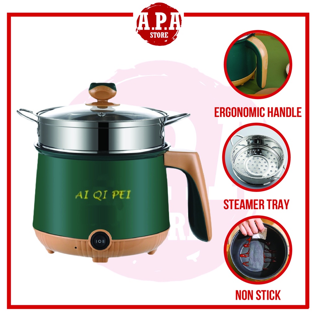 APA Korean Mini Cooking Pot Multifunction Electric Cooker Rice Cooker Non Stick Pot Steamer Frying Pan Pot Periuk