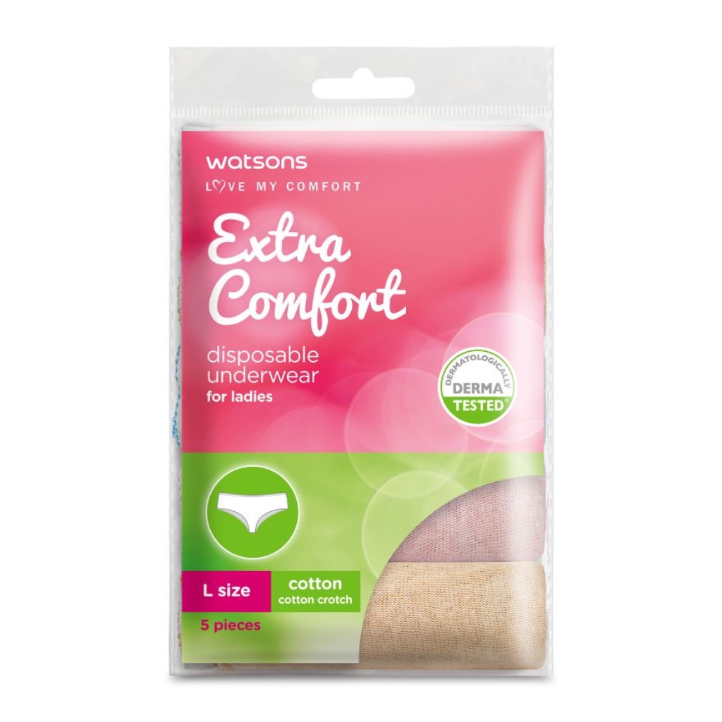 WATSONS Cotton Disposable Underwear Ladies 5's L Shopee Malaysia