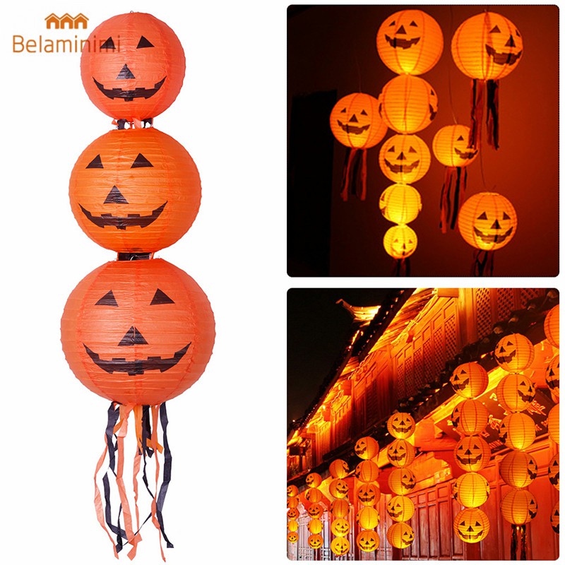 Bela Halloween Paper Pumpkin Chandelier Halloween Party