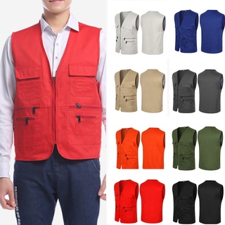 🔥<Vest>🔥Men's Multi Pocket Travelers Fishing Photography Outdoor Vest Jacket Waistcoat