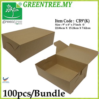 Kotak Kek Birthday Box Kraft Paper Brown 100pcs Bundle Shopee Malaysia