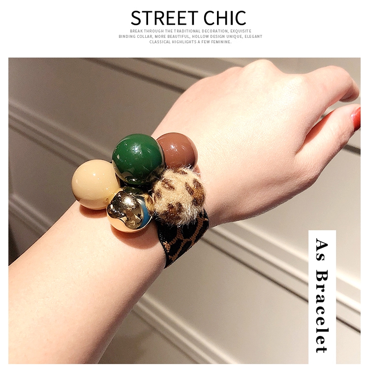 Ins Popular Korean Women Leopard Elastic Hair Bands Hair Ties Hair
