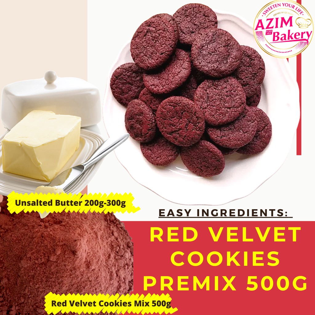 Buy Red Velvet Cookies Premix Flour 500g Tepung Segera Red Velvet Tepung Biskut Red Velvet Halal By Azim Bakery Seetracker Malaysia