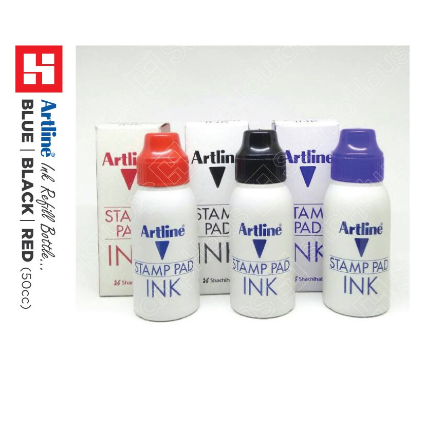 ARTLINE Refill Ink Bottle 50cc Blue Black Red | Shopee Malaysia