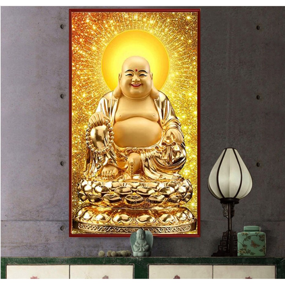 Laughing Buddha Wall Painting Decorative Buddhist Poster Prints Canvas Wall Decoration Home Mural Art Maitreya Buddha statue