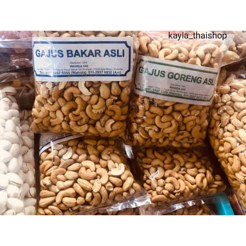 KACANG GAJUS/BAKAR KULIT/PISTACHIOS /ALMOND/IKAN BILIS TOMYAM/MIXED NUTS / MACADAMIA/WALNUT/STRAWBERRY KERING ORI THAI