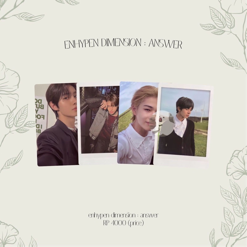 Photocard Enhypen Dimension: Answer Repackage Album No Yet A B Heeseung ...