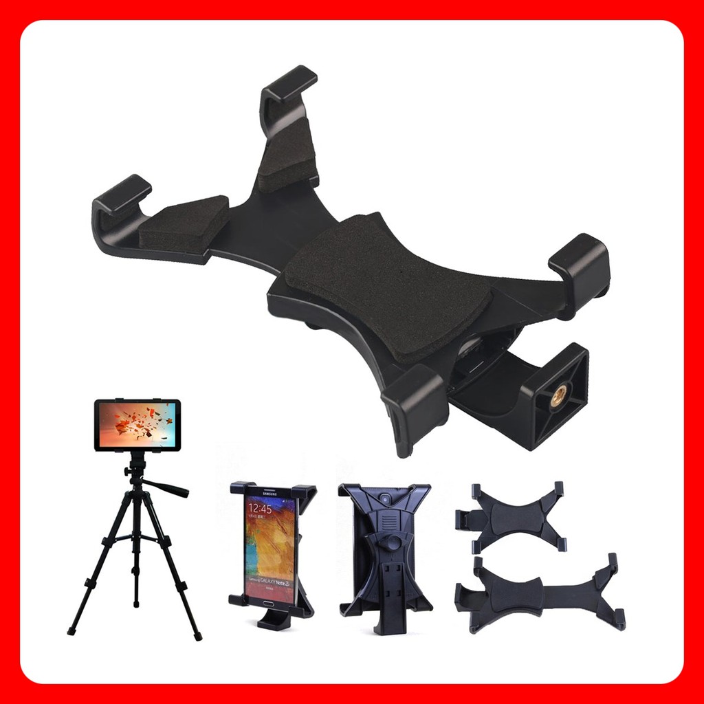 Universal Tablet Holder Tripod Mount Clamp With 1/4"Thread Adapter
