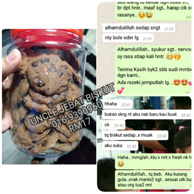 Uncle Jebat Biskut Choc Chip  Shopee Malaysia