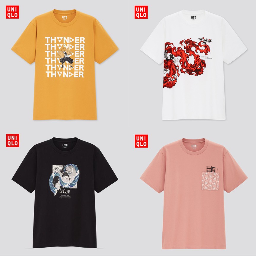 Uniqlo Men S Women S Wear Ut Manga Printed T T Shirts Short Sleeves Demon Slayer Shopee Malaysia