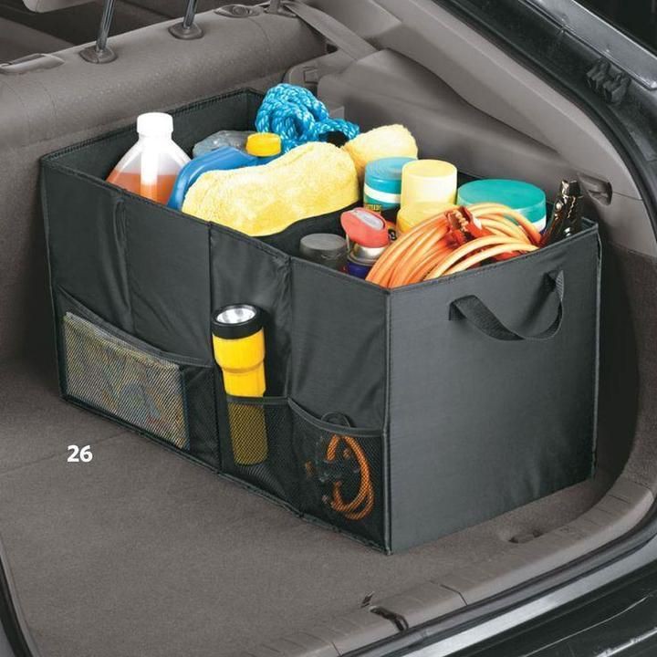 [INCLUDE NETTING] Car Boot storage Black Folding Trunk Organizer ...