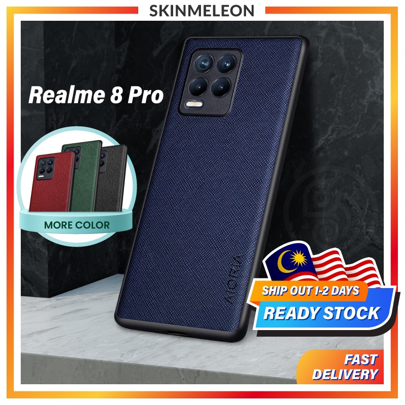 SKINMELEON Casing Realme 8 Pro Casing Phone Case 4G Elegant Cross Pattern Leather Case TPU Protective Cover Phone Casing