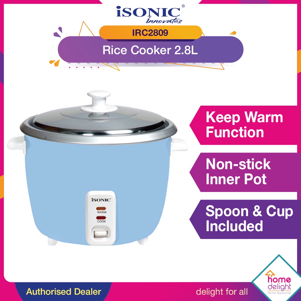 Isonic Non-stick Rice Cooker 2.8L IRC-2809 / 1.8L IRC-1809 / 1.0L IRC-1009