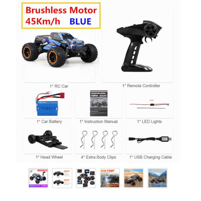 HBX 16889 1/16 kereta control 45km/h LINXTECH 16889/16889A kereta kontrol  Racing RC Car Brushless/Brushed Motor 4WD kereta kontrol Big Foot Off-Road  RC Buggy remote control Car Toy All Terrain for Kids VS