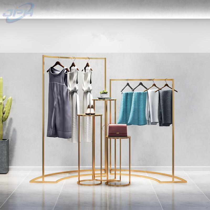 Wrought iron clothes rack, contracted clothing store shelves display