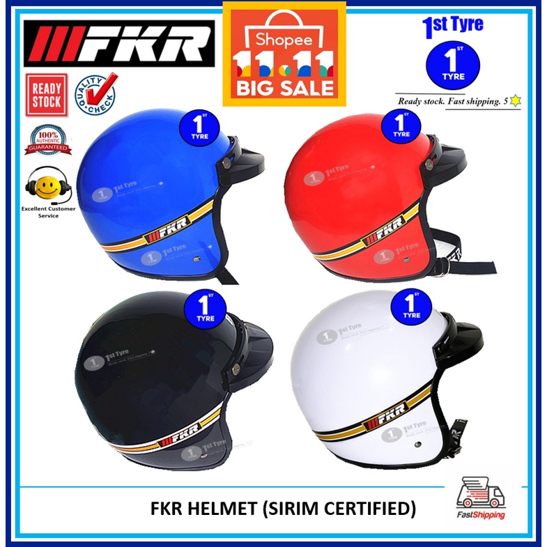 FKR Helmet with Smoke Visor MS88 Helmet Classic Topi Keledar Motorsikal