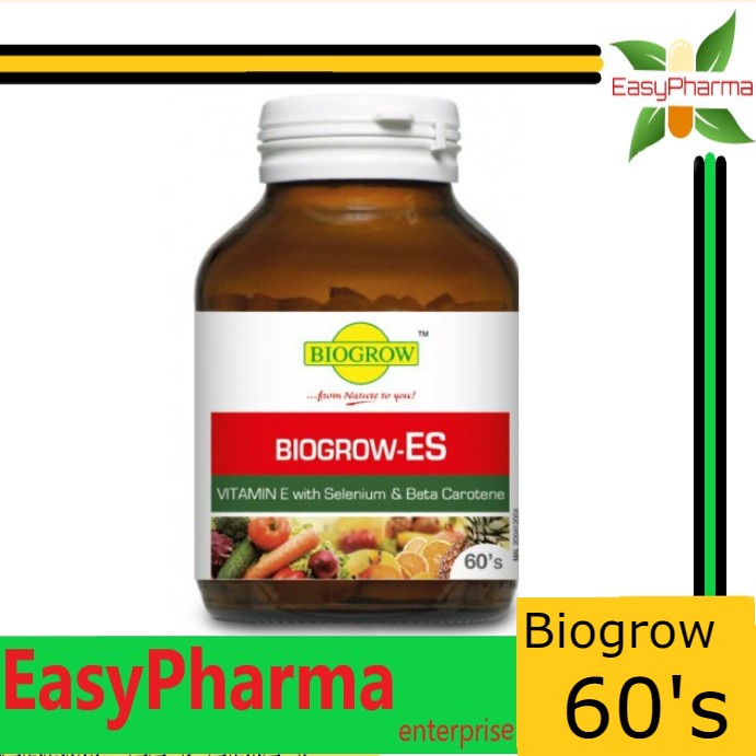 Biogrow ES Vitamin E With Selenium & Beta Carotene 60 Tablets Shopee