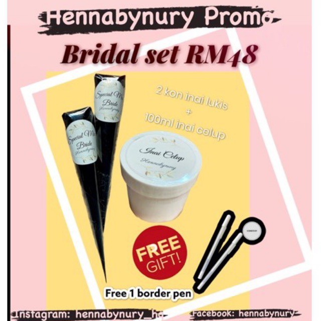 Bridal set henna- set inai pengantin murah