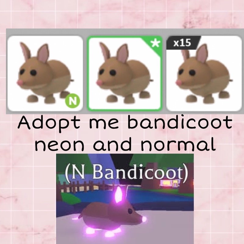 Roblox adopt me neon bandicoot / normal bandicoot | Shopee Malaysia