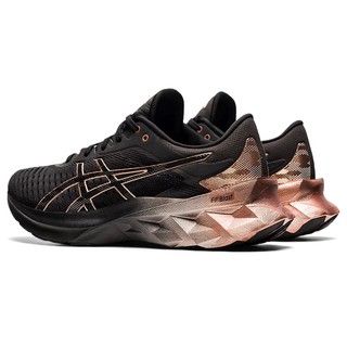 black and rose gold asics womens
