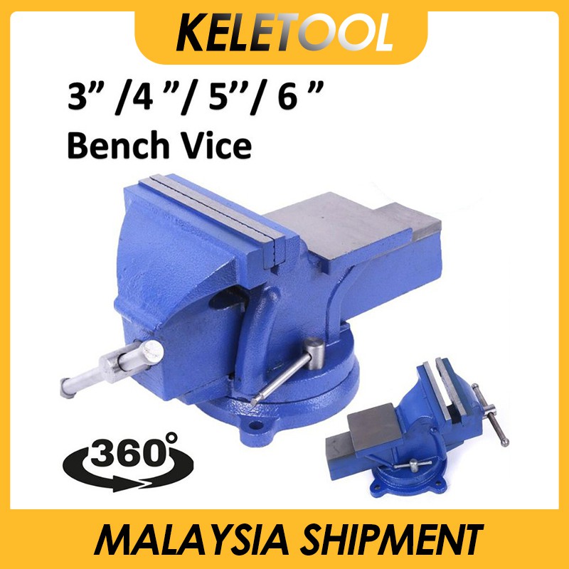 KELETOOL 3'' / 4" / 5 '' / 6 " Base rotate Bench Vise Heavy Duty Bench