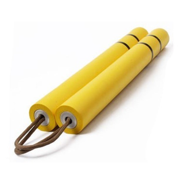 bruce lee yellow nunchucks