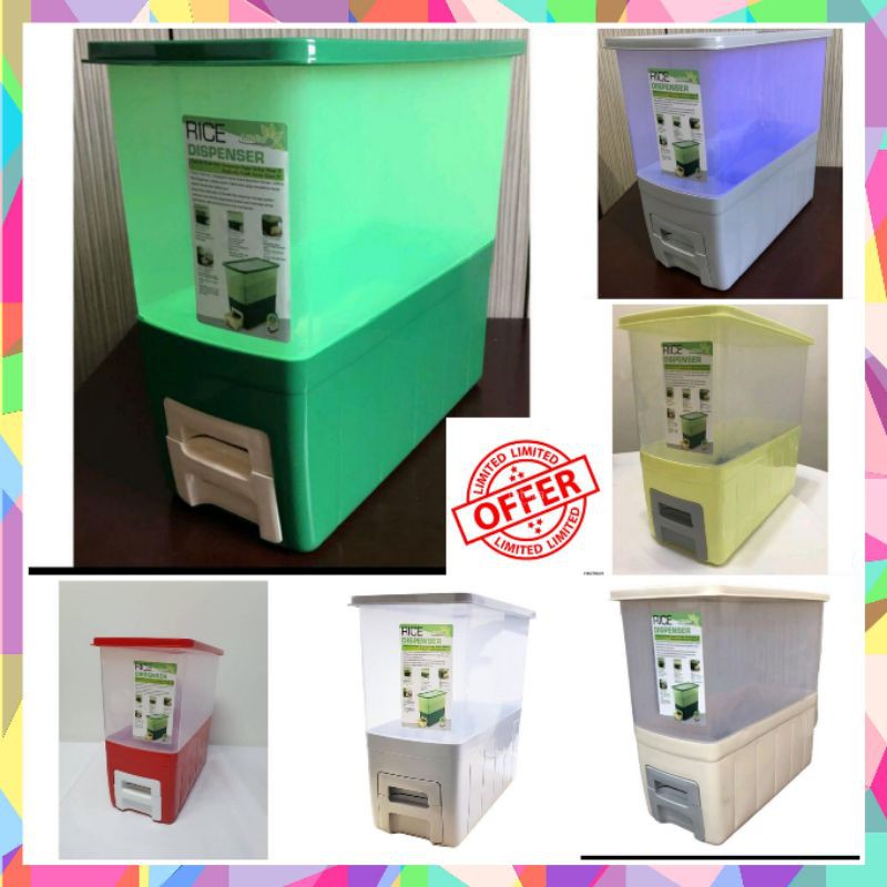 🌈 [RICE DISPENSER]🔥Rice Storage/Kitchen/dapur/kedap Udara 10 kg/12-15kg