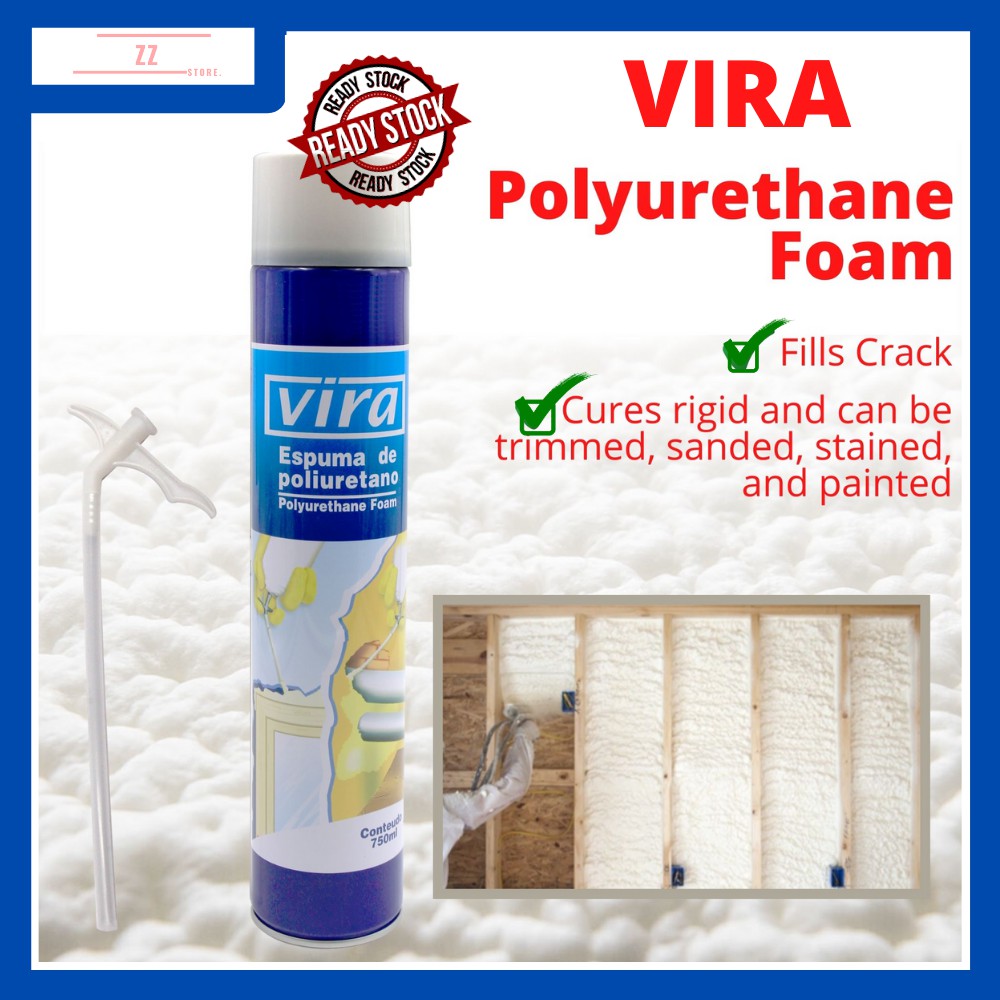 [Ready Stock] Vira Polyurethane Foam PU Foam Spray (750ml) Fills Cracks ...