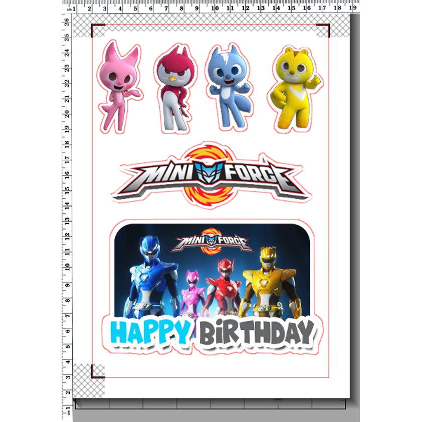cake topper miniforce cake topper rangers mini force geotv party supplies paper party supplies