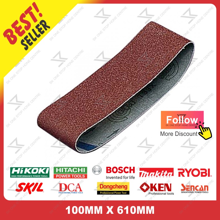 SAND BELT SANDER SANDING PAPER 100MM X 610MM P24 / P40 / P60 / P80