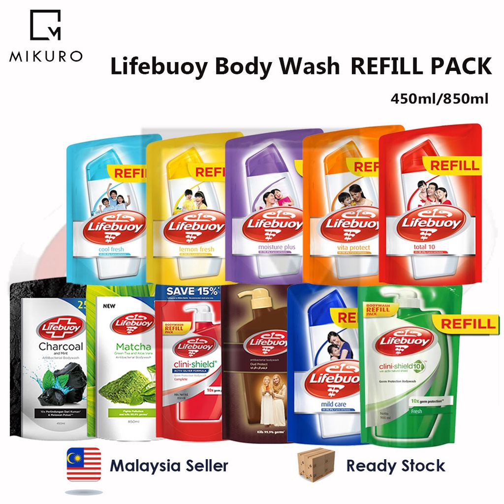 Refill Pack Lifebuoy Body Wash Shower 450ml/850ml Shopee Malaysia