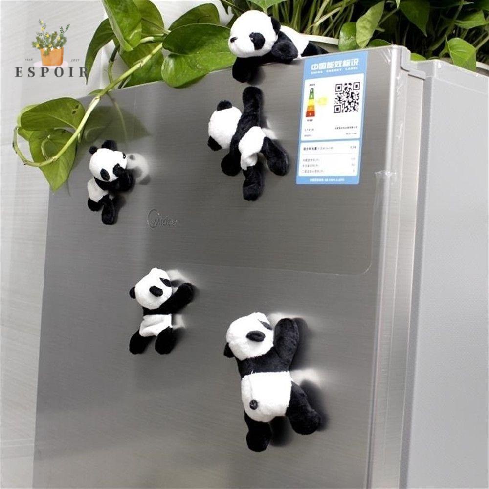 ESPOIR Kitchen Panda Fridge Sticker Home Decor Refrigerator Sticker Plush Decals Decal Cute Cartoon Lovely Gift Souvenir Magnet