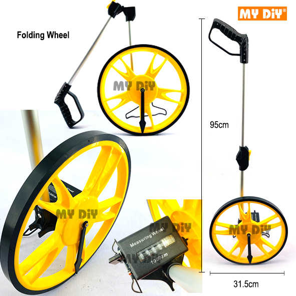 FOLDING DISTANCE MEASURING WHEEL ANALOG (BIG WHEEL 32CM) 10KM / 10000
