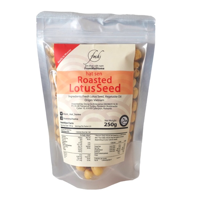 Biji Teratai Vietnam Roasted Lotus Seed Soft Crunchy Original Taste Halal 250g Pack Shopee Malaysia