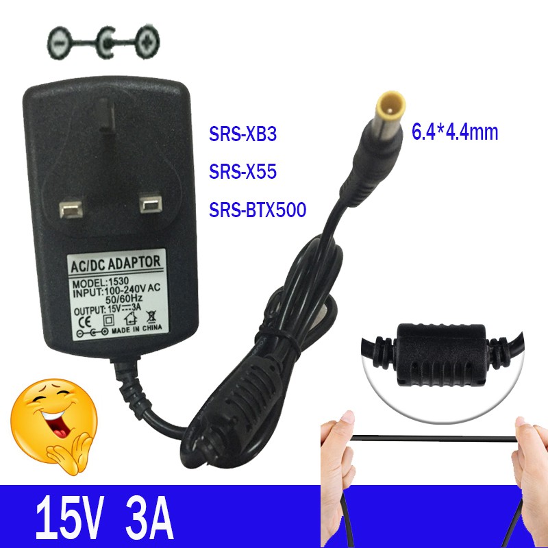 yan 60W AC Adapter Charger for Sony SRS-XB3 Personal Audio System SRSXB3 6.04.4mm 