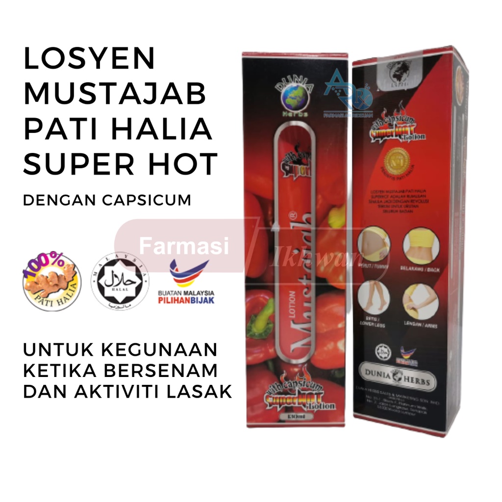 Losyen Mustajab Pati Halia (Original/Limau Nipis/Extra Hot/Super Hot ...