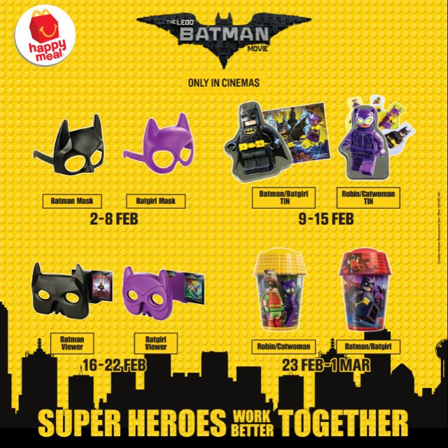 Batman Series Mcdonald's Mcdonalds Mcdonald Mcd Happy Meal Puzzle & Cup  Toys | Shopee Malaysia