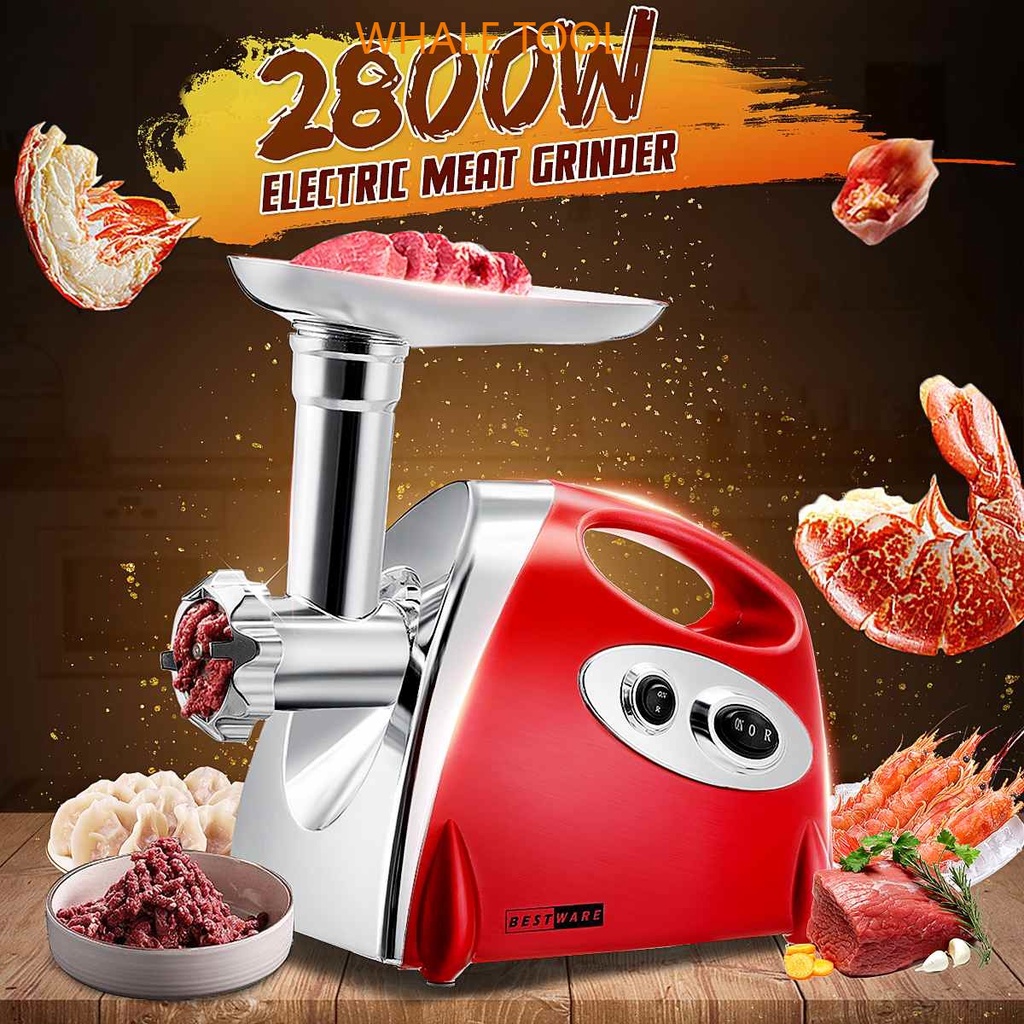 110V-220V 2800W Electric Meat Grinder Mixer Kitchen Mincer Sausage Stuffer Maker Filler Machine Food Processor Slicer for Patty