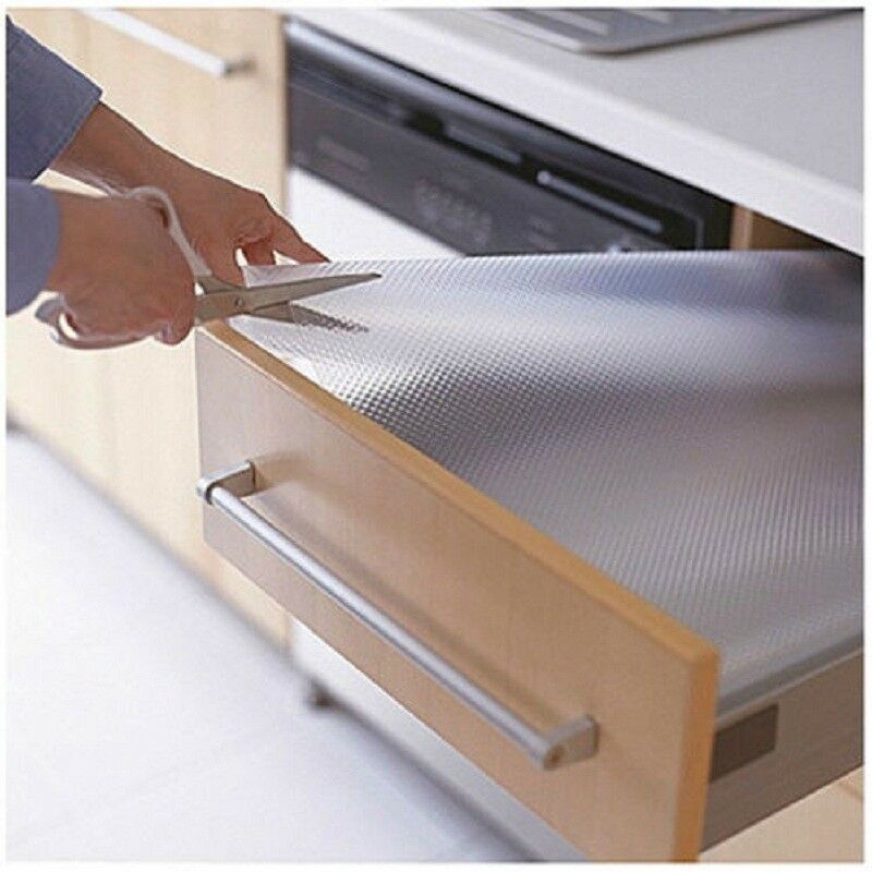 Non Slip Drawer Mat Shelf Liner Storage Pad Rubber Kitchen