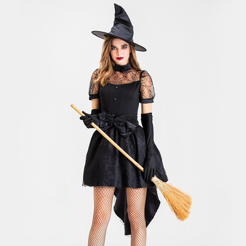 black lace witch dress