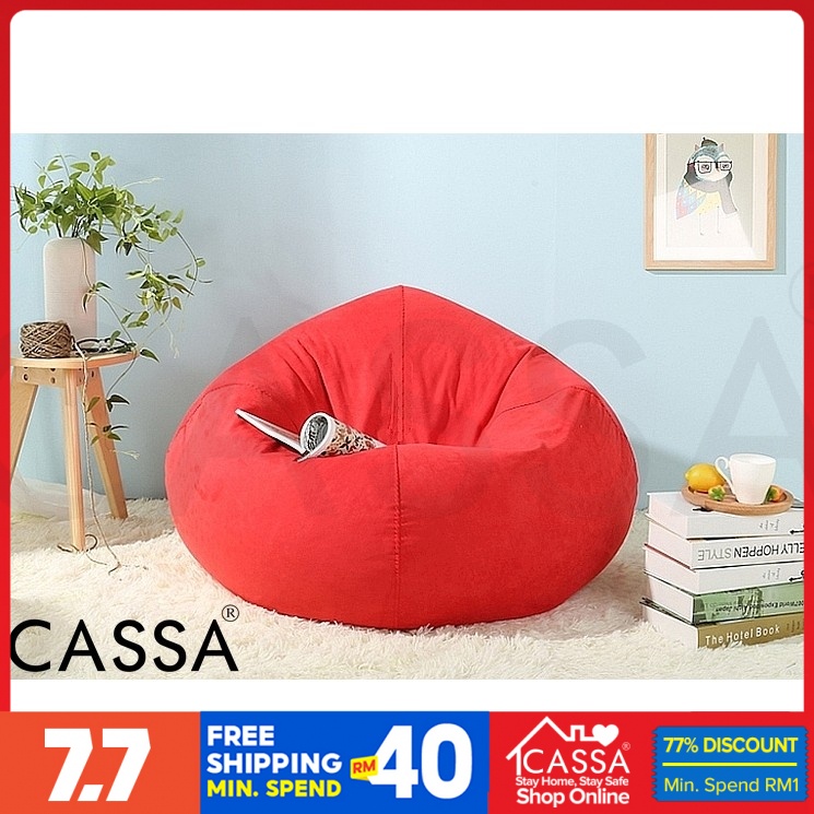 Cassa Super Size Bean Bag Sofa 2.1 kg Red (Washable Fabric Easy Care