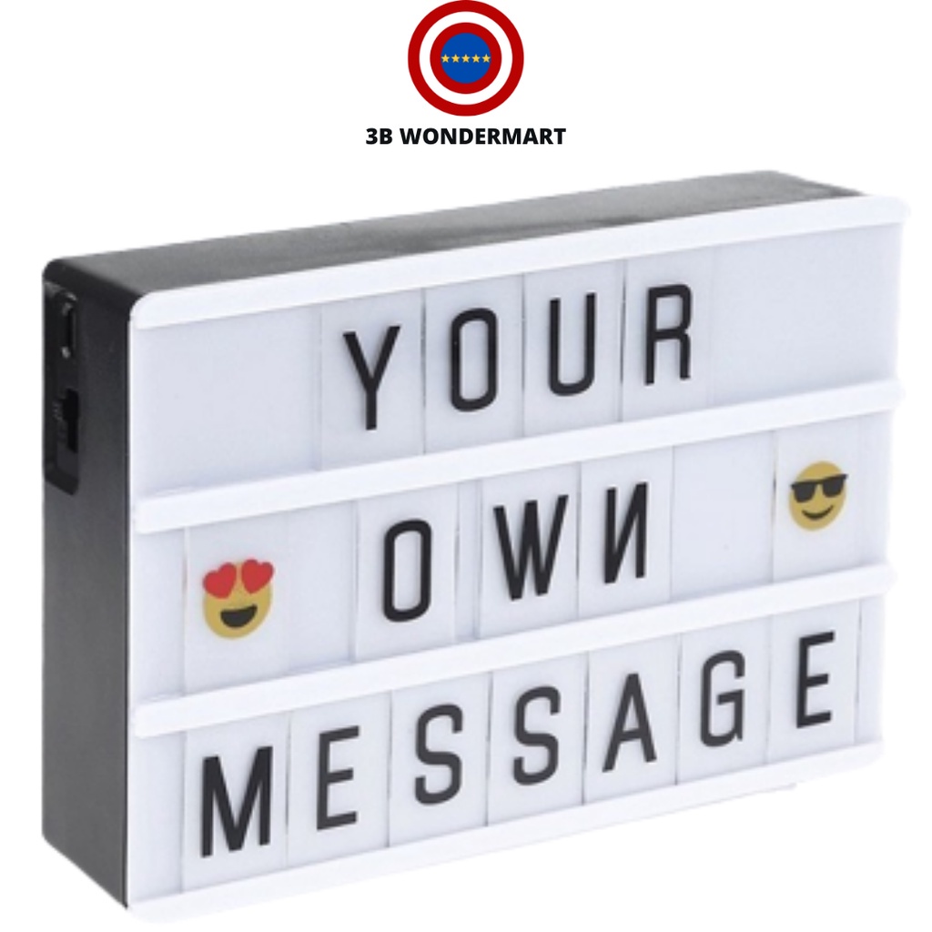 A6 Cinematic Cinema Light Up Letter Box Sign Lightbox DIY Message Board