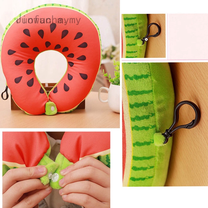 Ruowan 1pc Fruit Shaped Pillow Protect The Neck Travel Watermelon