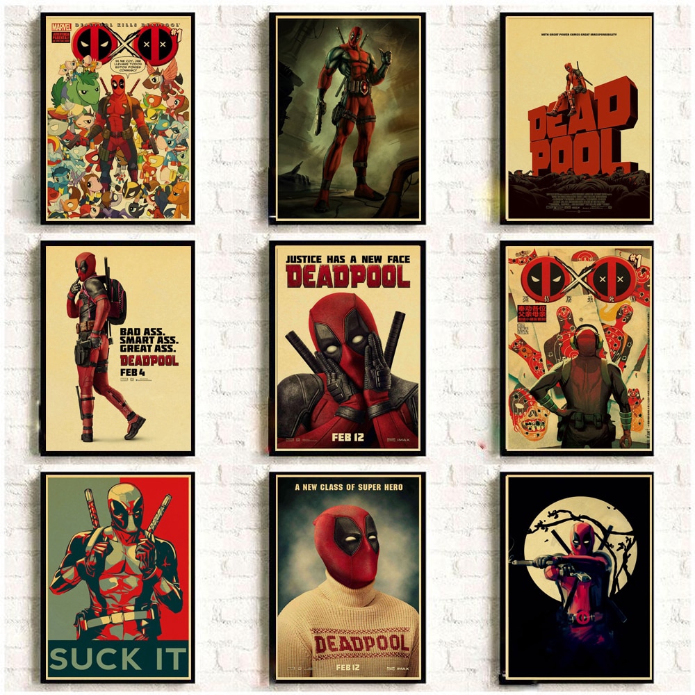 Vintage Posters Marvel Movie Superhero Deadpool For Home Bar