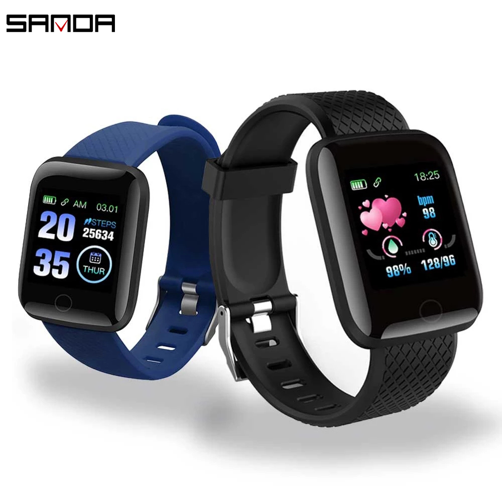 [SANDA Official] Special Hot Sale Smart Watch Multifunctional Sports Bracelet Smart Wristband IP67 Smart Digital Watch Fitness Heart Rate 116Plus